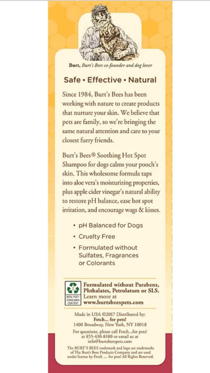 Burt's bees hot spot dog shop shampoo