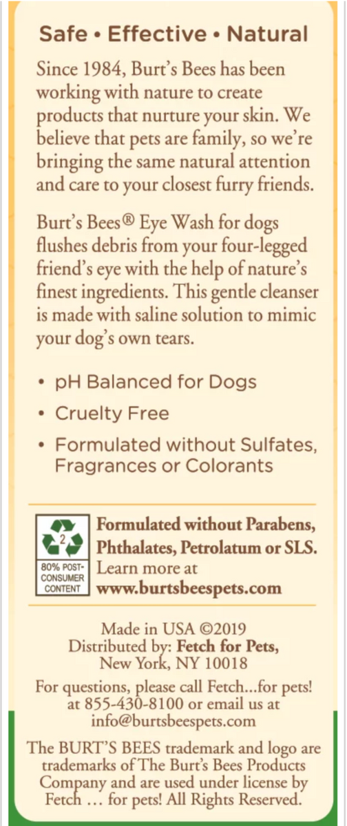 Burt s Bees Eye Wash With Saline Solution BrooklynPetSupply