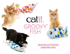 Catit Groovy Fish Interactive Cat Toy with Catnip