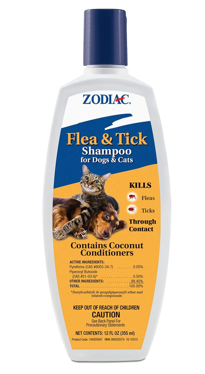 Zodiac Flea & Tick Shampoo for Dogs & Cats, 12-ounce