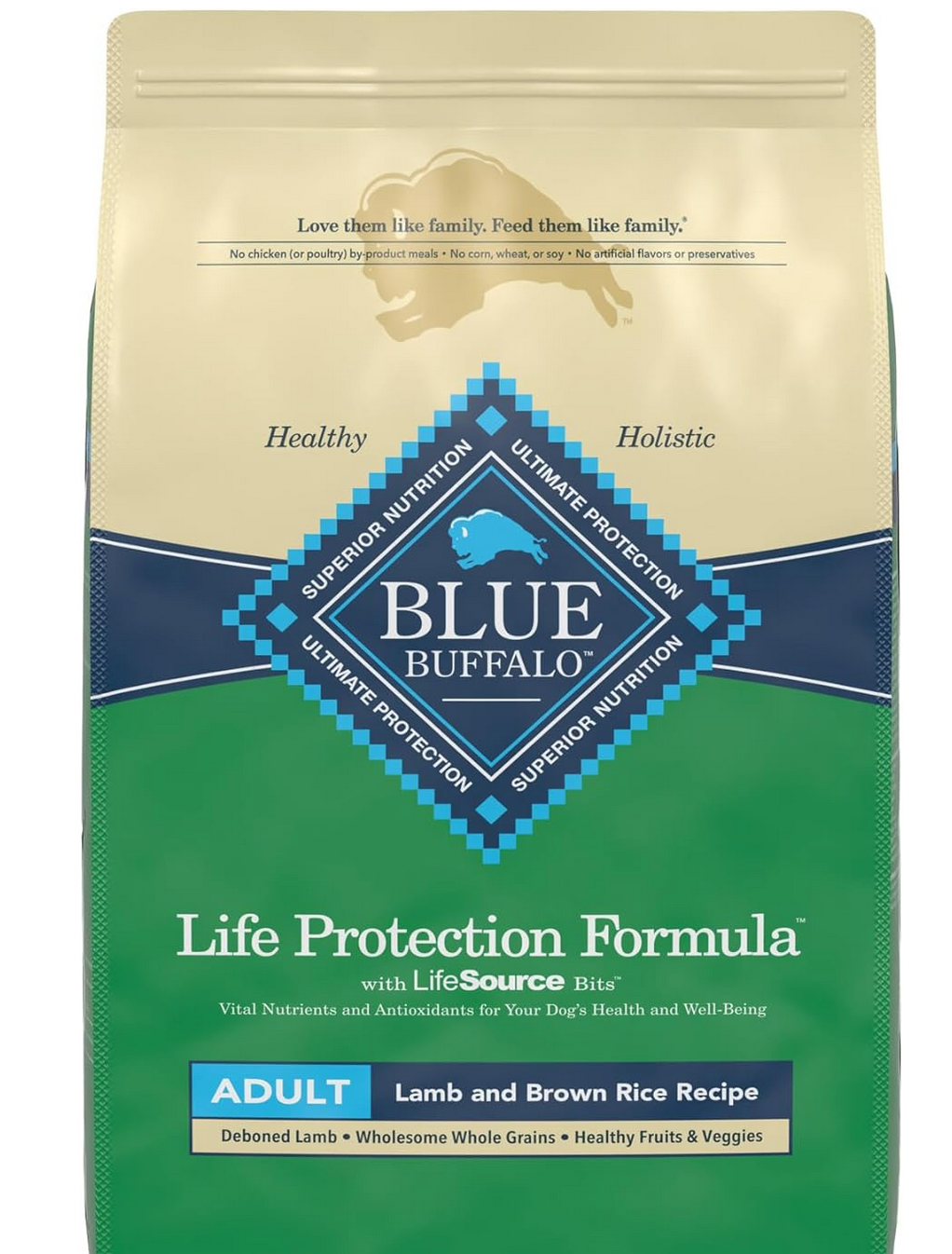 Blue Buffalo Life Protection Formula Natural Adult Dry Dog Food, Lamb and Brown Rice