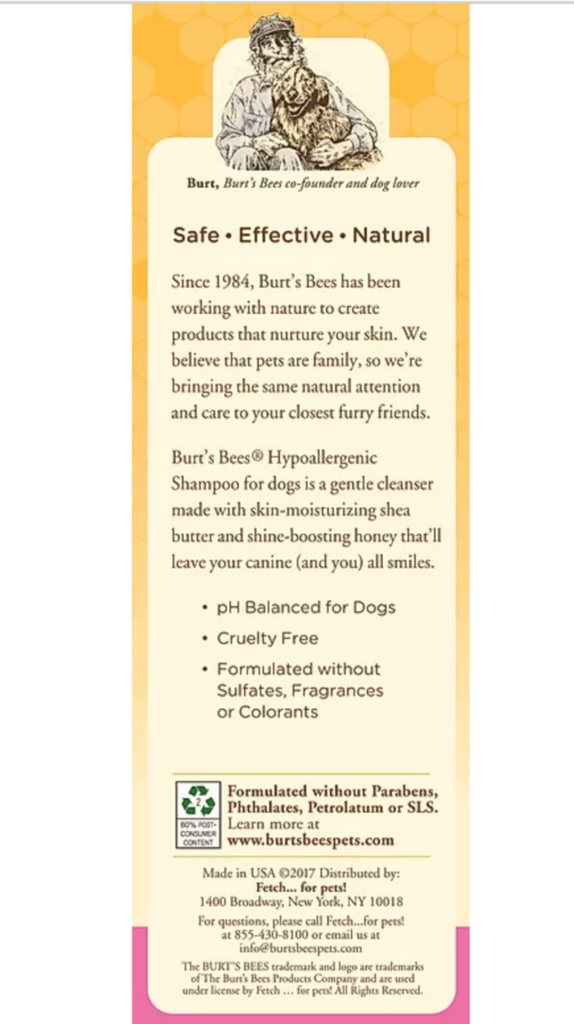 Burt s Bees Hypoallergenic Shampoo With Shea Butter Honey